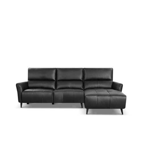 Panama L-Shape Sofa Left Black Leather
