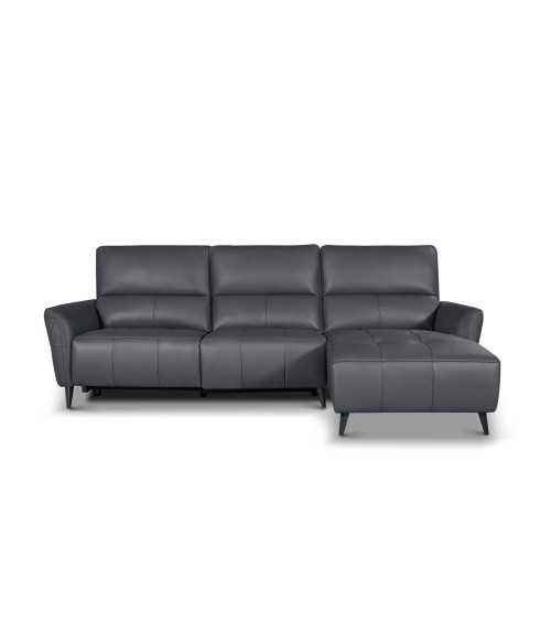 Panama L-Shape Sofa Left Grey Leather