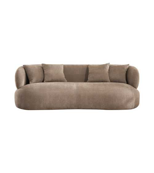New York 3-Seater Sofa Brown Fabric